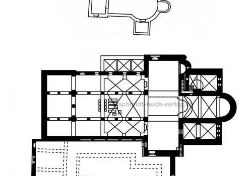 petersberg_klosterkirche.jpg ( © Der Grundriss stammt aus dem offiziellen Reiseführer Auf der Straße der Romanik)